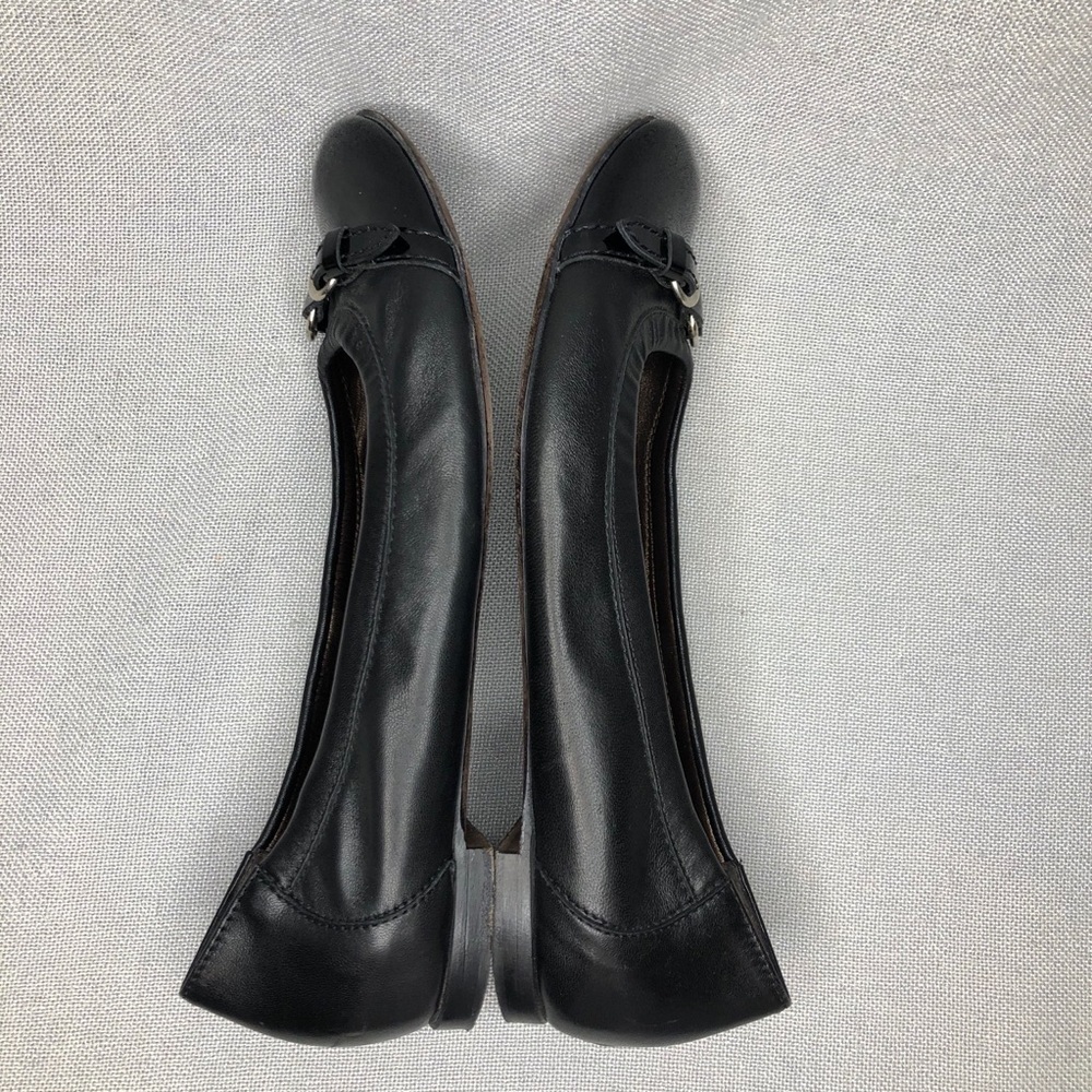 AGL Attilio Giusti Leombruni black cap toe leather ballet flats, size eu 41 - Picture 6 of 10